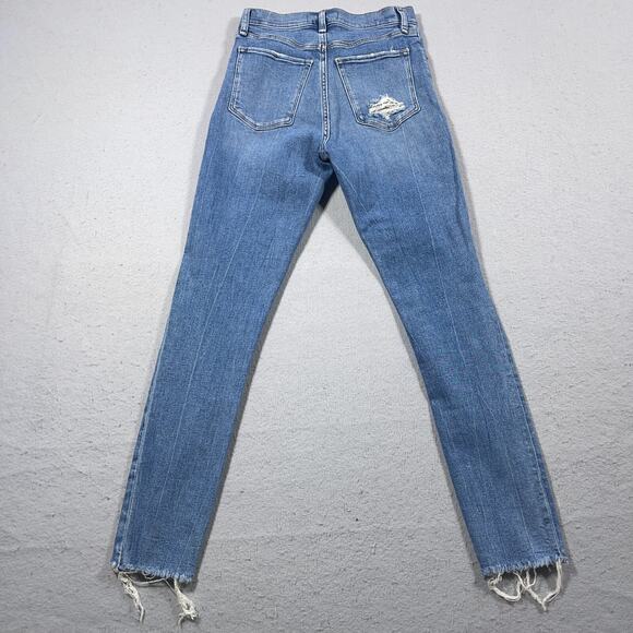 Abercrombie & Fitch Jeans Women 28 High Rise Super Skinny Ankle Distressed Hem - Picture 10 of 11